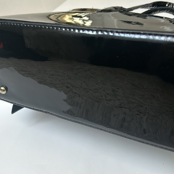 J. FRANCIS black patent leather tote/travel bag large bow - Picture 10 of 11